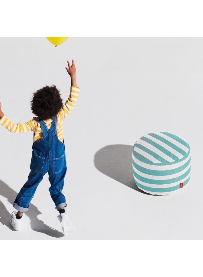 Fatboy Point Outdoor Pouf (Small) | Water and dirt-repellent | Stain-resistant | Designed for indoor and outdoor use | Special filling to guarantee extra comfort | 50×35 cm - Stripe Azur - Image 3